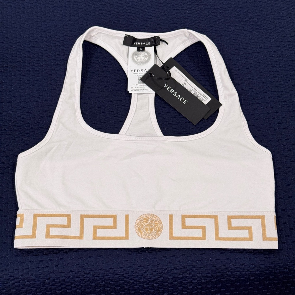 Versace White and Gold Athletic Top